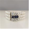 No brand Pearls, Diamonds and Sapphire Bracelet