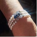 No brand Pearls, Diamonds and Sapphire Bracelet